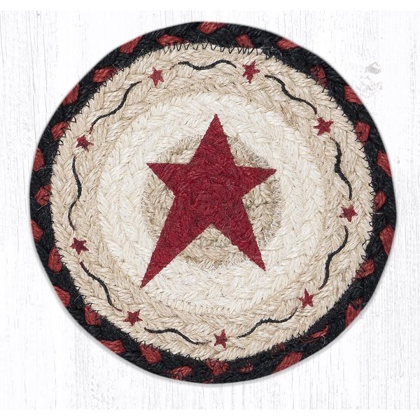 Capitol Importing Co 7 x 7 in LC19 Primitive Star Burgundy Round Large Coaster 79019PSB